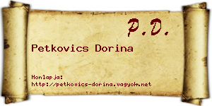 Petkovics Dorina névjegykártya
