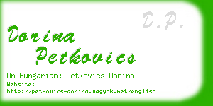 dorina petkovics business card